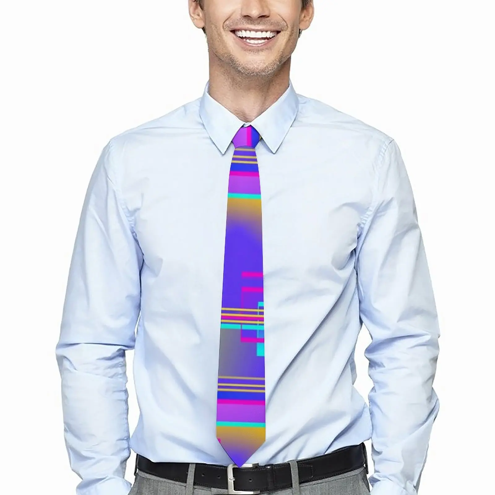 

Яркие цветные галстуки с геометрическим принтом, повседневная одежда, галстуки для шеи для мужчин и женщин, Классические повседневные аксессуары для галстуков, качественный дизайнерский галстук с воротником