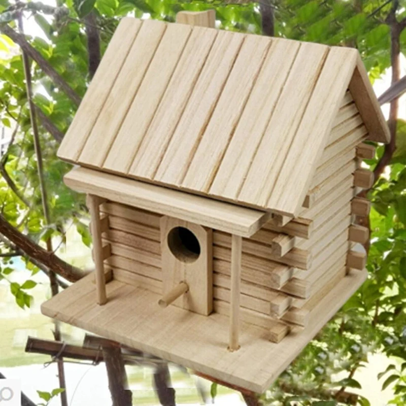 

Bird House Wall-Mounted Wooden Nest Dox Nest House Bird House Bird Box Wooden Box Cage Decoration Garden Ornament