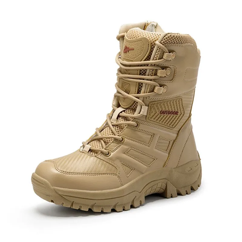 

Autumn Winter Men Military Boots Quality Special Tactical Desert Combat Ankle Boot Army Work Shoes Leather Snow Boots Men