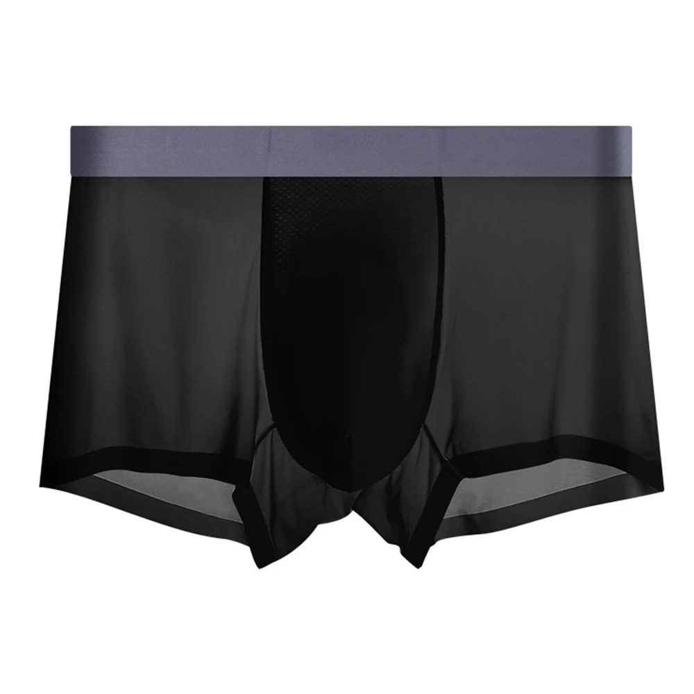 

Summer Panties Men Ultra-thin Cool Underwear Male Transparet Underpants See Through Boxer Briefs Breathable Knickers
