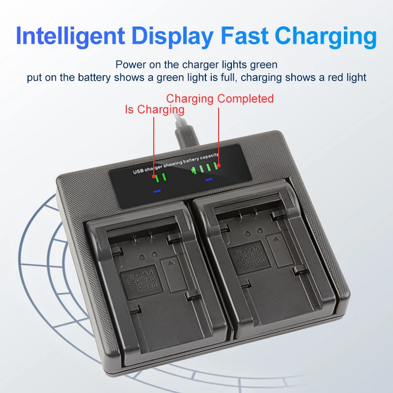 Зарядное устройство с ЖК-дисплеем Daul для Panasonic HDC-SD60 TM55 HS60 TM60 SDR-H85 T50 S45 S50 HDC-SD80 HS80 TM90