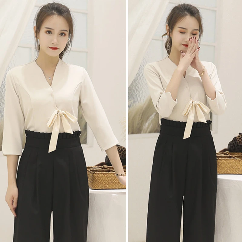 Косметологический комбинезон для бани ног модные брюки с длинными рукавами и