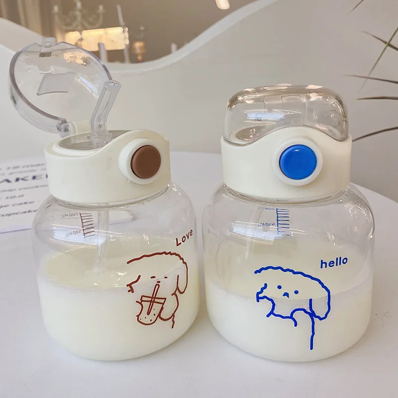 

Cute cartoon straw scale simple stroke portable elastic cover plastic water cup