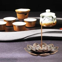 incense burner alloy lotus censer stick incense holder incense burner with ash catcher home fragrance accessories