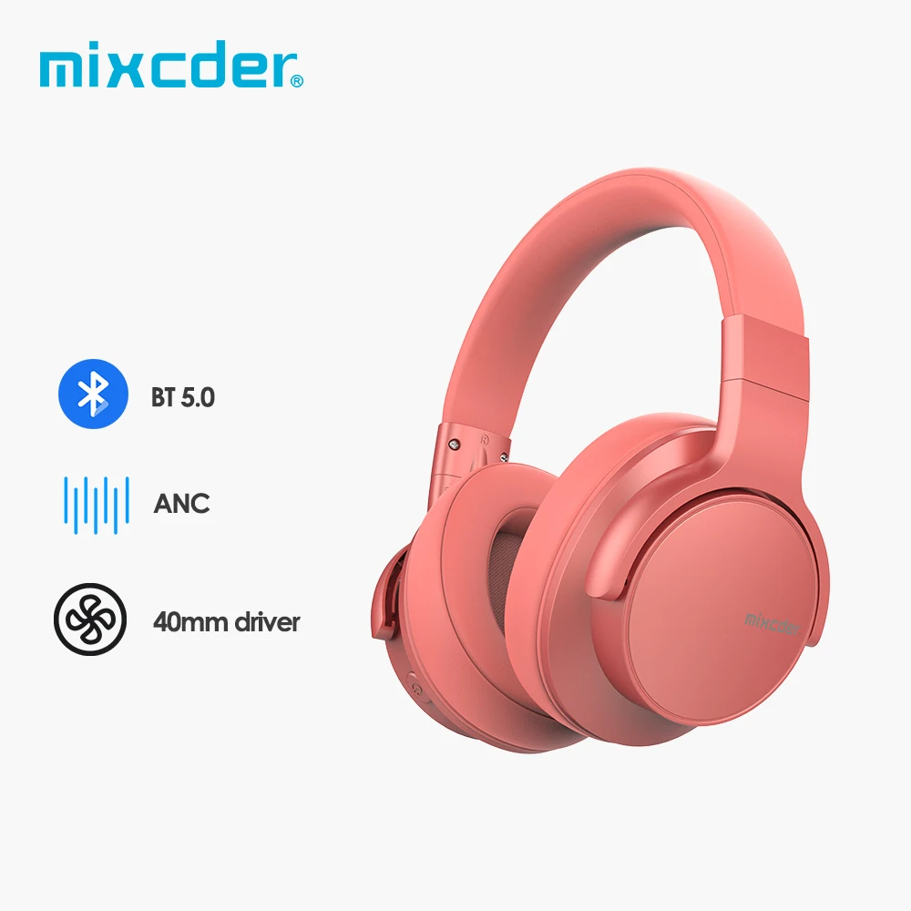 

Mixcder E7 Active Noise Cancelling Bluetooth Headphones 5.0 25 Hours Play time Fast Charge with Mic Stereo Wireless Headphone