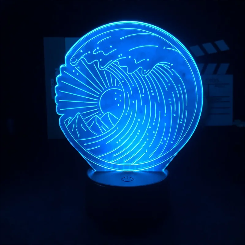 

River Image 3D Night Light Creative Hot Selling for Bedroom Decor Cute Birthday Colorful Gift LED Lamp Manga Kid Lovely Present