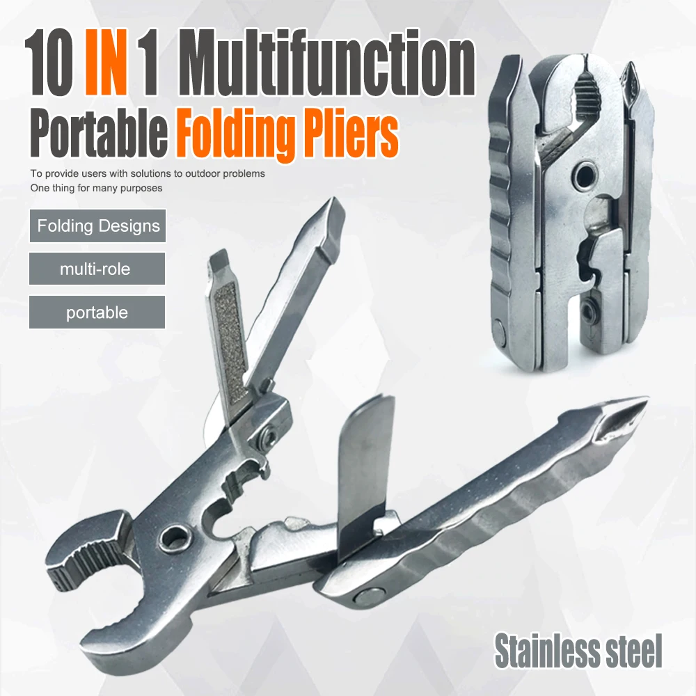 

Portable Pocket Mini 10 In 1 Folding Pliers Screwdriver Combination Kit Outdoor Multifunction Tool