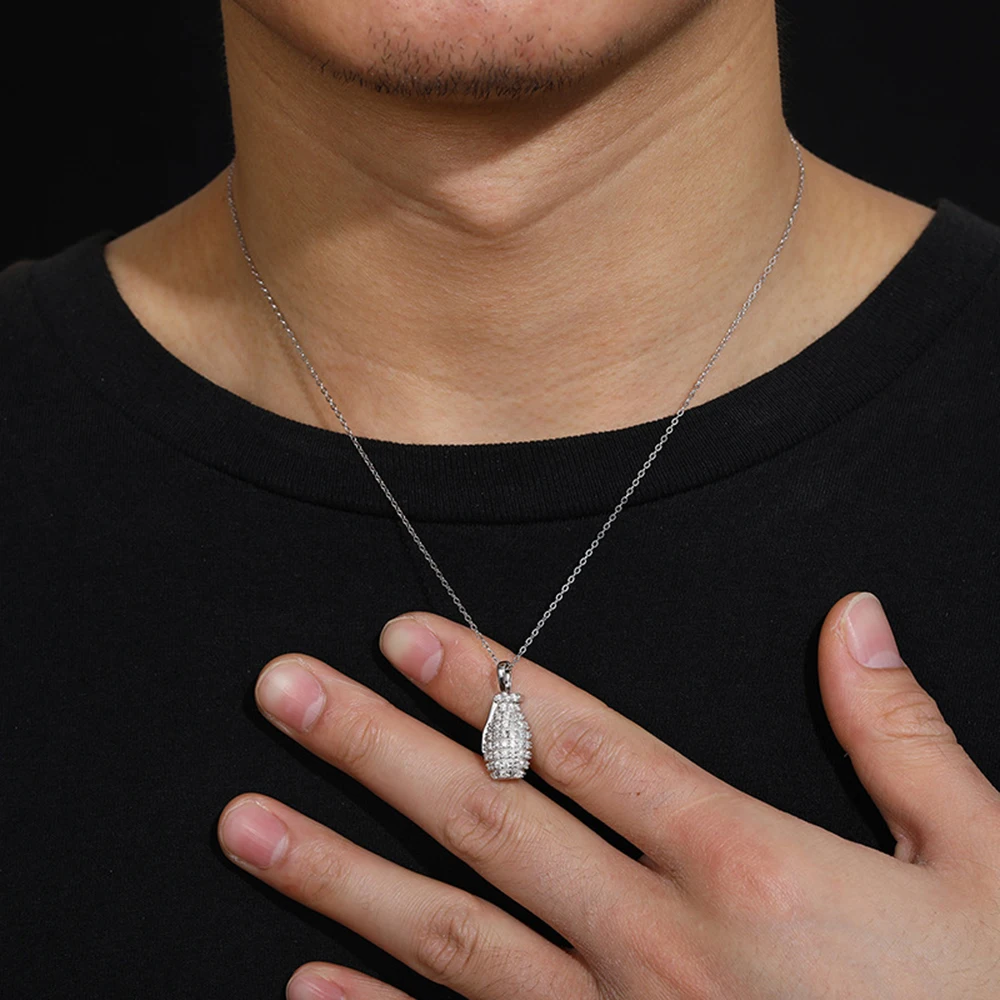 Grenade Moissanite Necklaces for Women S925 Silver Pendant Men Hip Hop Jewelry Pass Diamonds Tester With GRA Free Ship