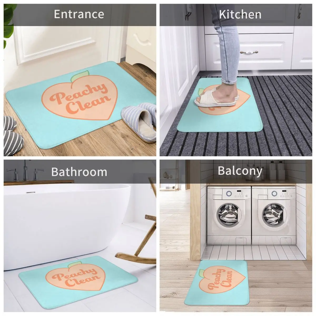 

Bath Mat Peachy Clean Heart Decor 3D Rug Carpet Doormat Anti-slip Entrance Living Room Home Kitchen Washable Bedroom Balcony