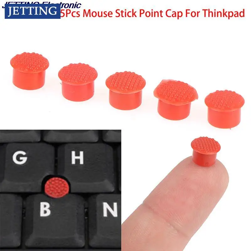 

5pcs Laptop Nipple Rubber Mouse Pointer Cap for IBM Thinkpad Little TrackPoint Red Cap for Lenovo Keyboard Trackstick Guide