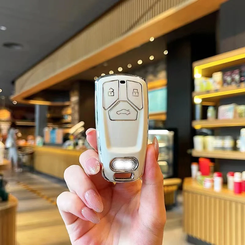 New TPU Car Remote Key Case Cover Shell For Audi A4 B9 A5 A6 8S 8W Q5 Q7 4M S4 S5 S7 TT TTS TFSI RS Protector Fob Keyless