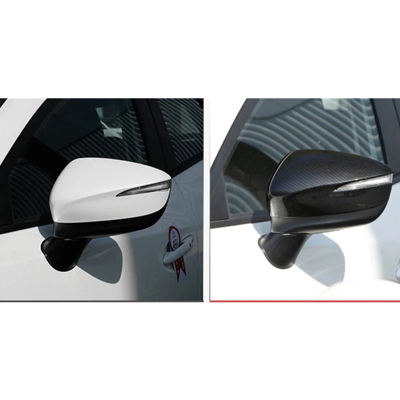 

For Mazda CX-3 CX3 2016 2017 2018 - 2021 ABS Carbon Fibre Side Door Rearview Mirror Cap Cover Frame Sticker Trim Car Accessories