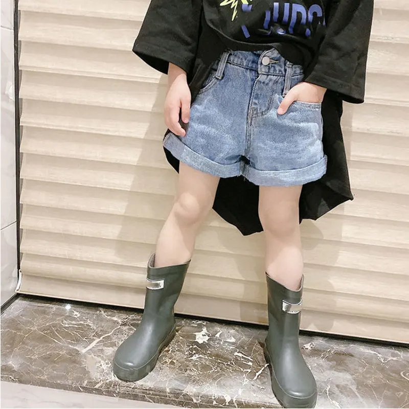 

Children Girls Denim Shorts Summer Cute Kids Thin Jeans Baby Outfit Bottoms Teenager Child Vaqueros Korean Clothes Denim Pants
