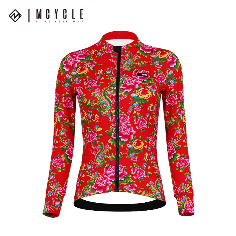 Велосипедная одежда Mcycle Северо-восточного цветочного дизайна Флисовая теплая