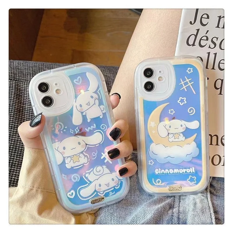 

Kawaii Cinnamoroll Phone Case for Iphone 11 12 13 Pro Max Sanrio Cartoon All-inclusive Anti-drop Shockproof Phone Case for Girls