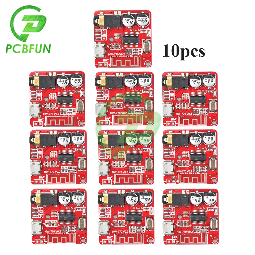 

1-10pcs Bluetooth Audio Receiver Board Bluetooth 4.1 MP3 Lossless Car Audio Decoder Board Wireless Stereo Music Module 3.7-5V