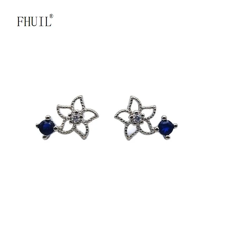 

Luxury Original Design Silver Color Earrings Plated Gold Zircon Charms Stud Earrings For Women Jewelry Pendant Girl Gift