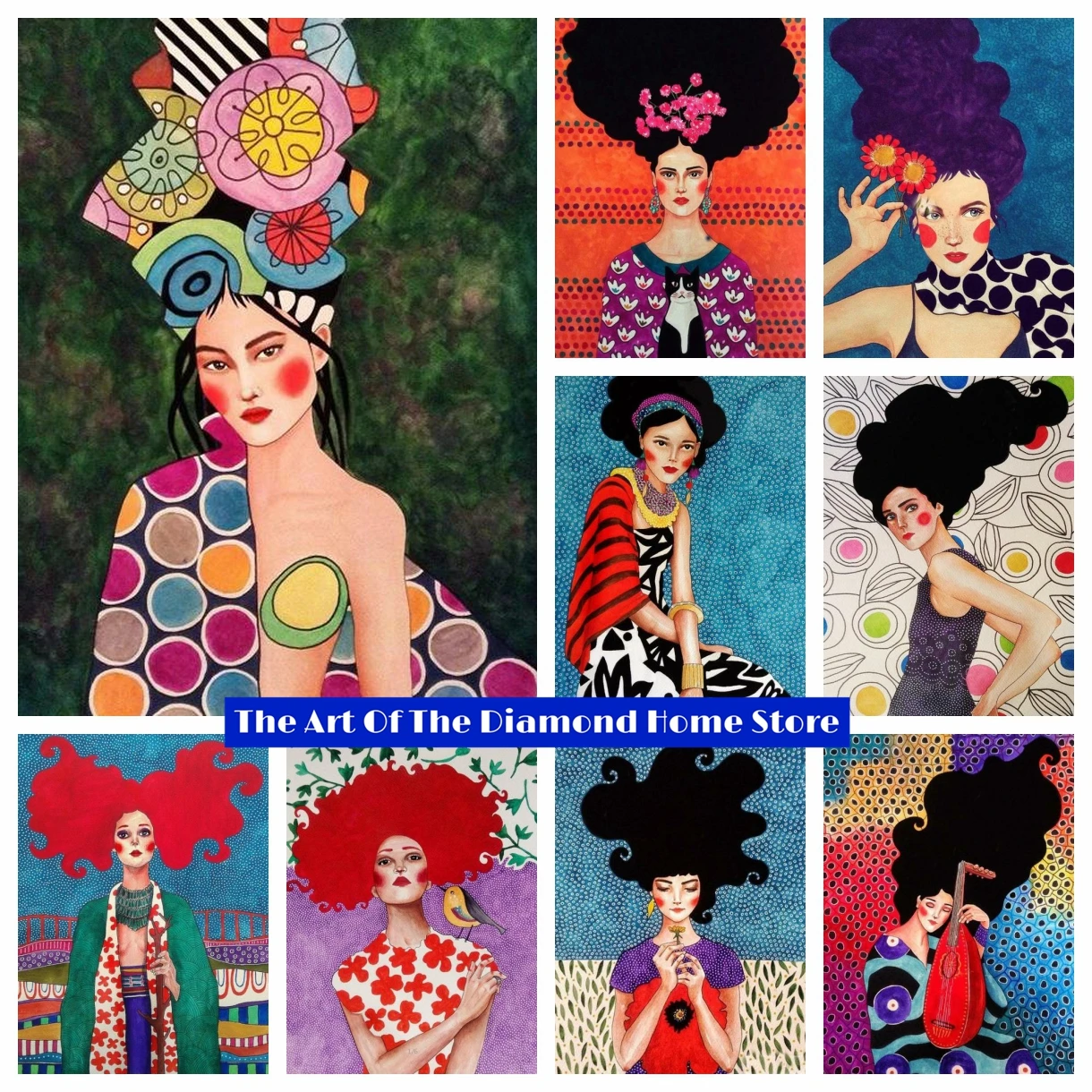 

Abstract Girl AB Diamond Painting Mosaic Embroidery Decor Cartoon Cross Stitch Handmade Craft Rhinestones Home Decor Kids Gift