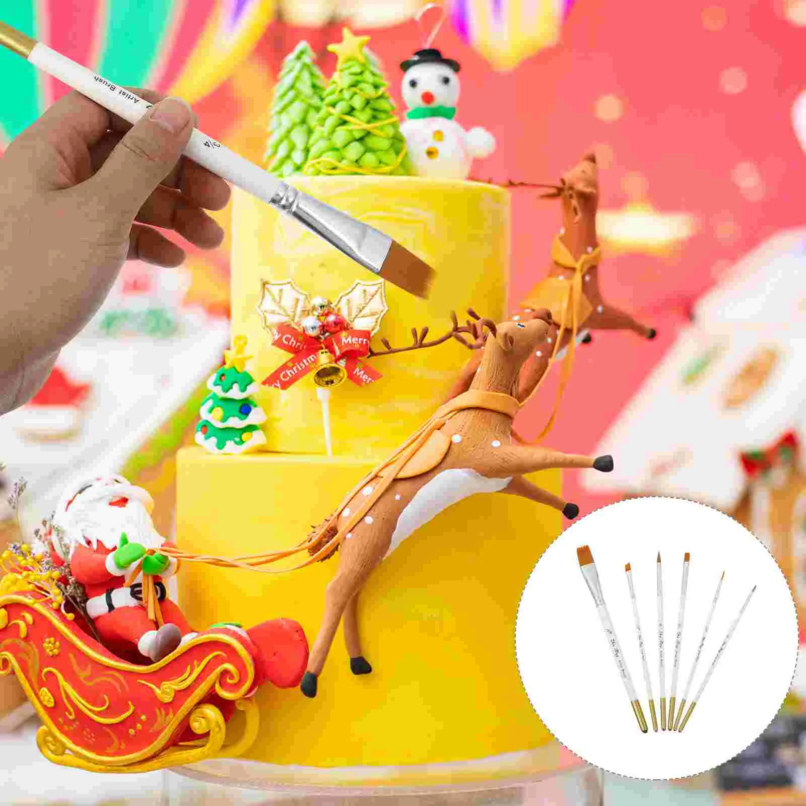 

Decorating Cake Tools Brush Fondant Cookie Detail Fine Painting Chocolate Set Tool Brushes Sugar Diy Gum Sculpting Candy