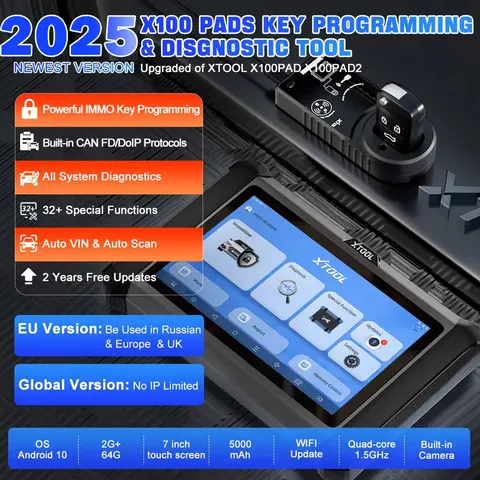 Русский XTOOL X100 PAD X100 колодки автомобильный программатор ключей IMMO OBD2 диагностический инструмент все ключи потеря обновление X100PAD X100PAD2 с EEPROM