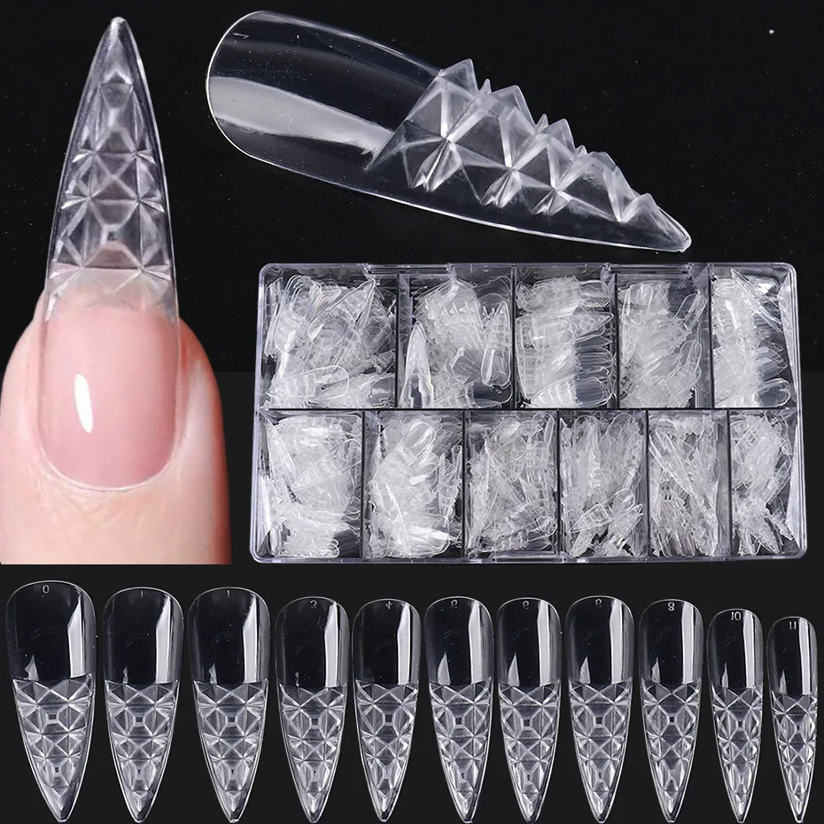 

Manicure Glass Fake Nails Set 500pcs/set 3d Nail Art Accessories 3shapes Press On Nails Nail Supplies For Professionals