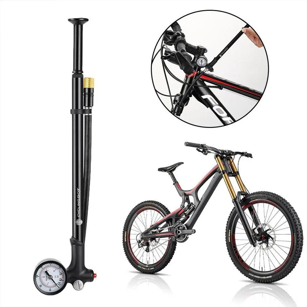 

300psi High-pressure Bike Air Pump Foldable MTB Fork / Rear Suspension Pump with Gauge Bike Air Shock Pump Bicycle Tire Inflator