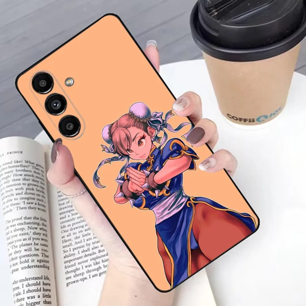 Чехол для телефона ChunLi art S-Street F-Fighter Samsung S 25 24 21 22 23 30 20 Ultra Plus Fe Lite Note 10 9 5G черный
