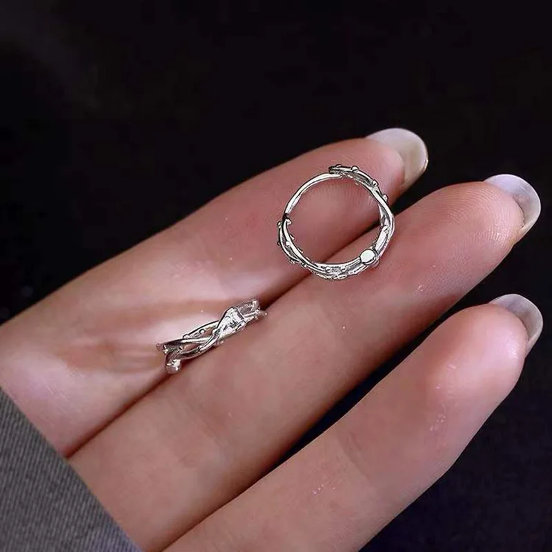 

Женские серьги-кольца из серебра 925 пробы, с блестками