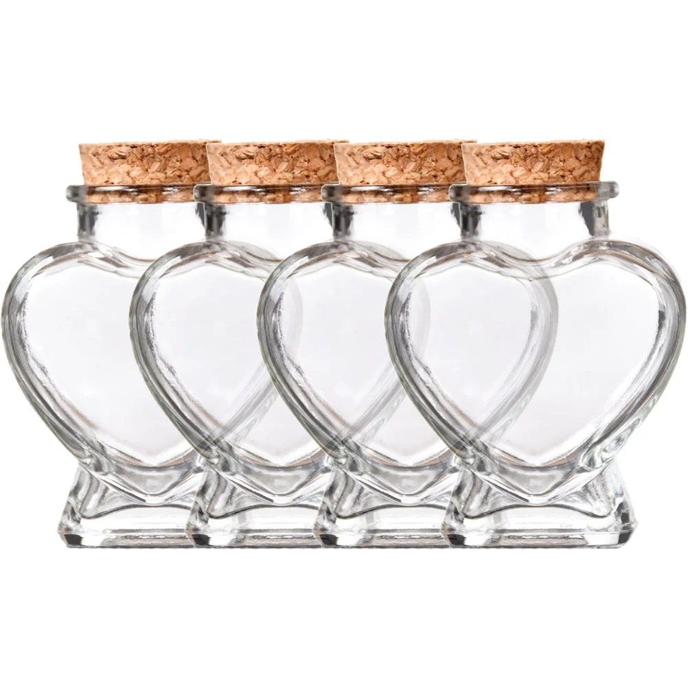 

Glass Wish Bottles Sand Keepsake Heart Type Glass Favor Jars With Cork Lids