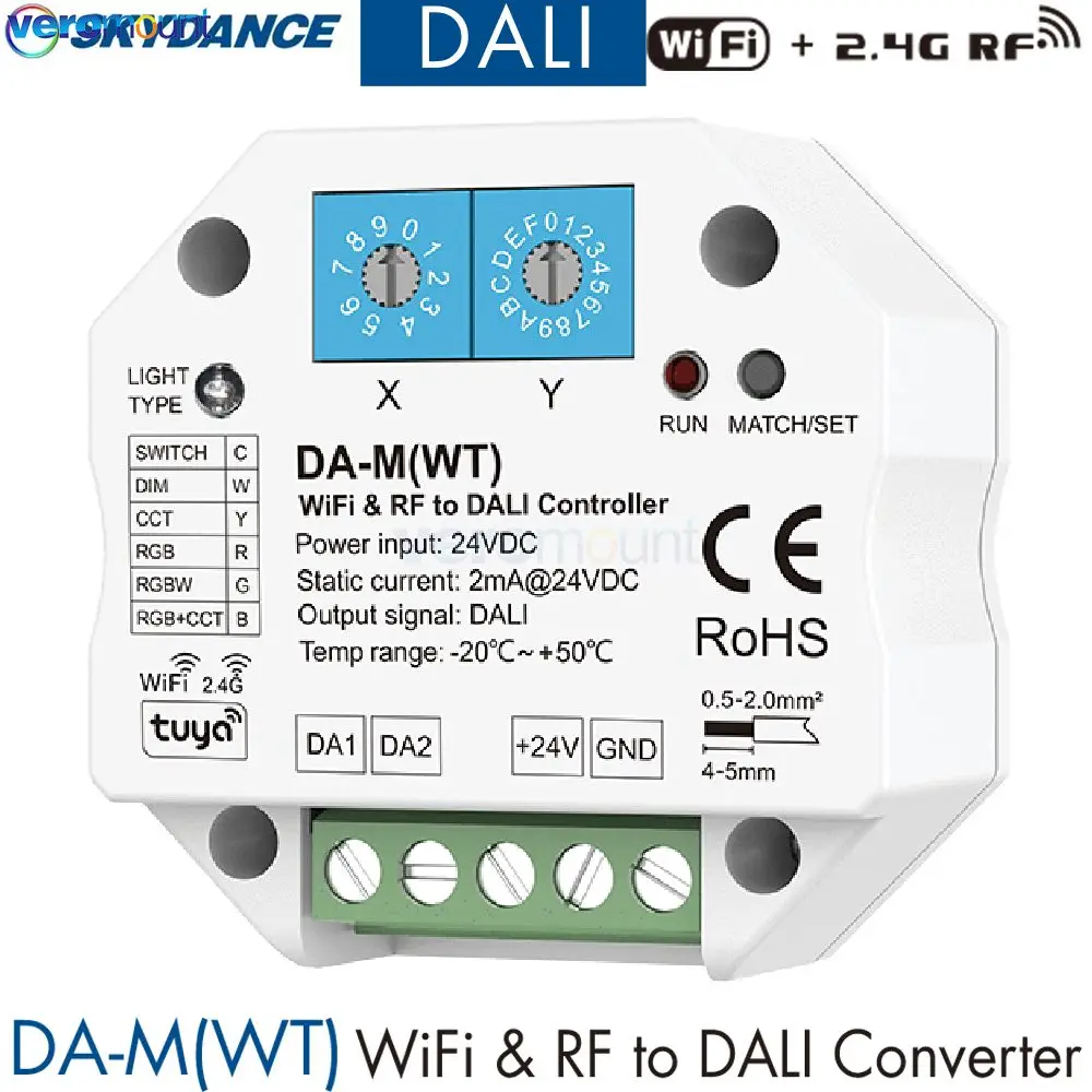 Фото Управление через приложение Skydance Tuya DIM RGB CCT RGBW DA-M RF DA-M(WT) WiFi DA-M(WZ) Преобразователь Zigbee в DALI Диммер Контроллер Smart Life №3