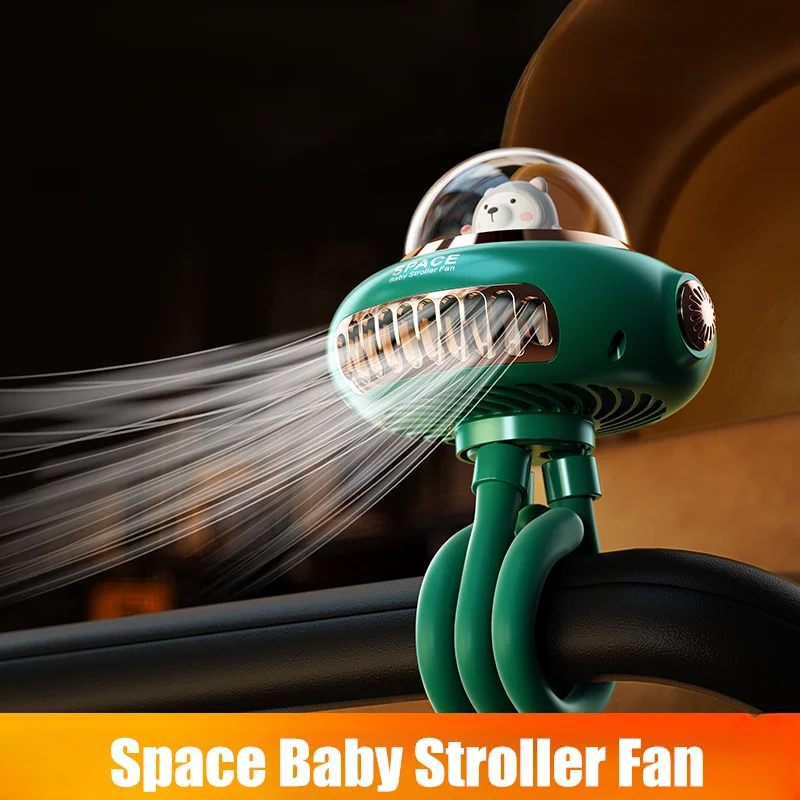 

Airplane Baby Stroller Fan Octopus Mini Clip-on Baby Fan with LED Light USB Rechargeable Fan Baby Stroller Car Seat Chair Room