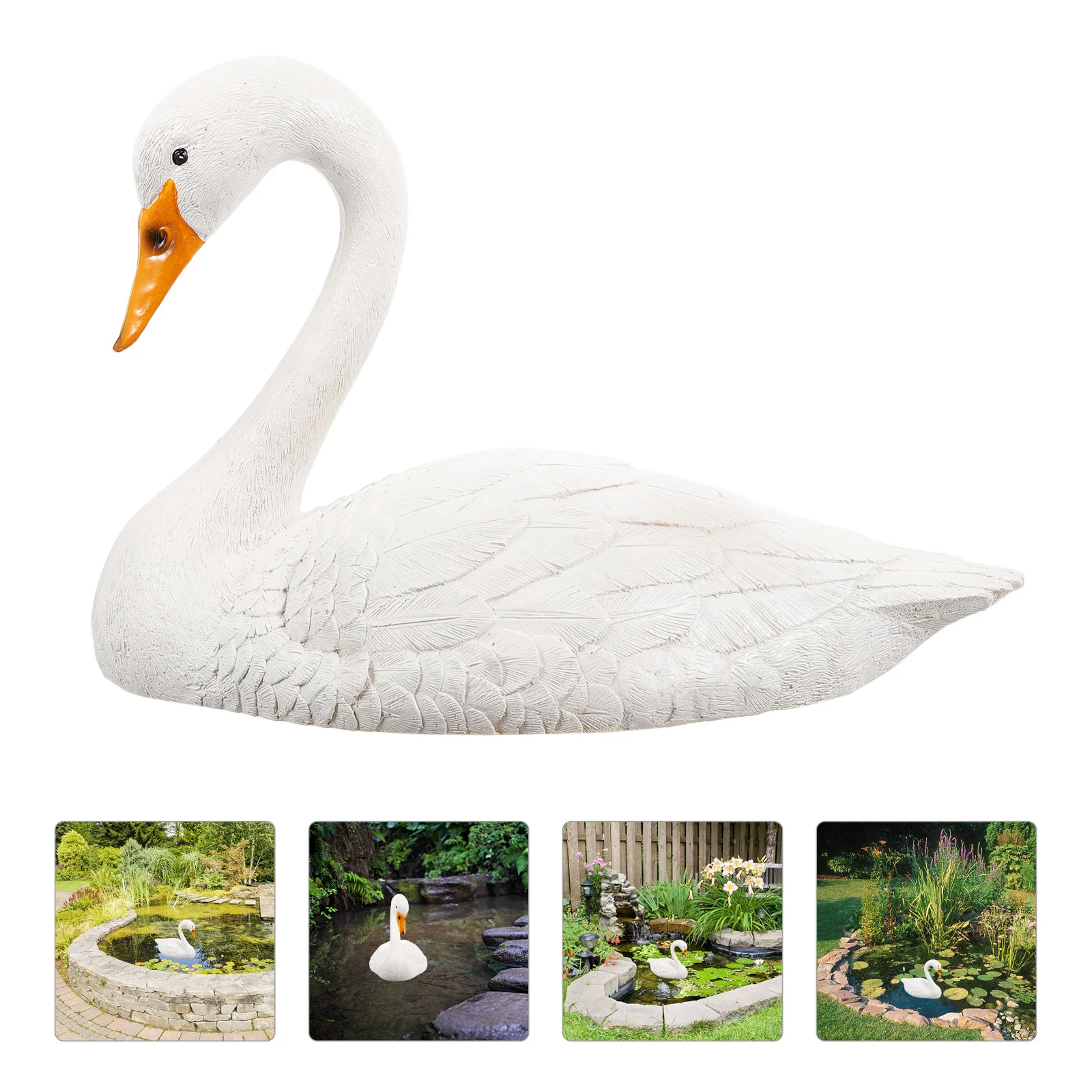 

Lifelike Swan Statue Ornament Detailed Swan Figurine Decoration Resin Swan Craft Floating Swan