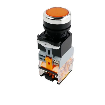 

Яркий/ серебристый контактный кнопочный переключатель 22 мм с подсветильник кой ВКЛ./ВЫКЛ., мгновенный/фиксатор, 220 В, 24 В светодиодный ные индикаторы