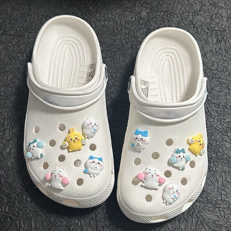 Kawaii Chiikawas Usagi обувь цветок мультфильм Hachiwares Сабо Пряжка Лето Новые милые тапочки