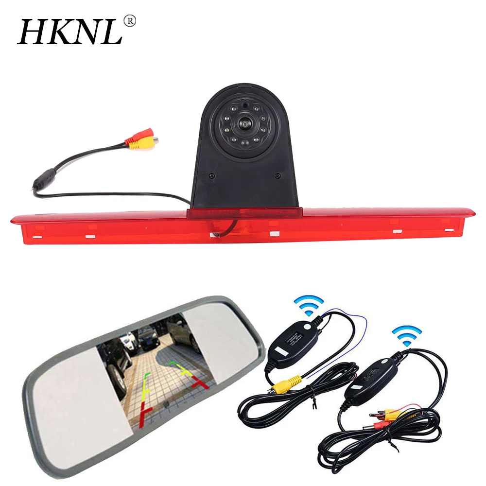 

HKNL CCD Car Backup Rear View Camera Mirror+2.4GHZ Wireless For VW T5 Transporter Multivan Caravelle Brake Light Bremsleuchte HD