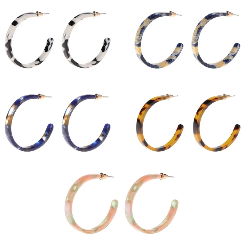 

C-Shaped Dangle Earrings Fashion Drop Earrings Women Pendant Earrings Acrylic Resin Statement Jewelry Birthday Gift 264E