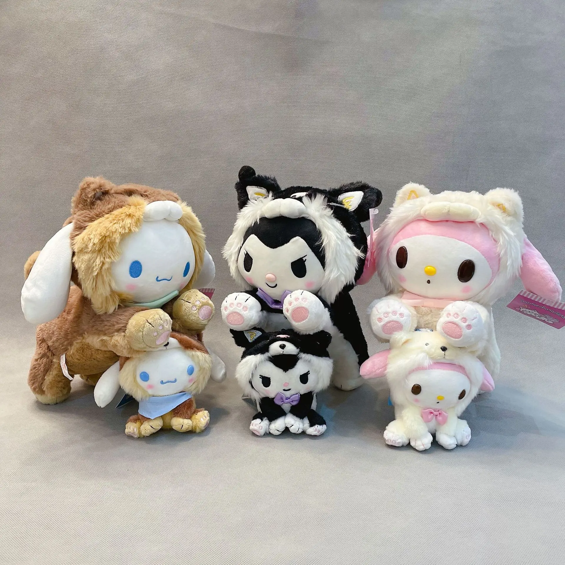 

24cm Cartoon Animals Kuromi My Melody Cinnamoroll Plush Toy Anime Kawaii Cute Soft Stuffed Plushie Appease Girls Doll Toys Gifts