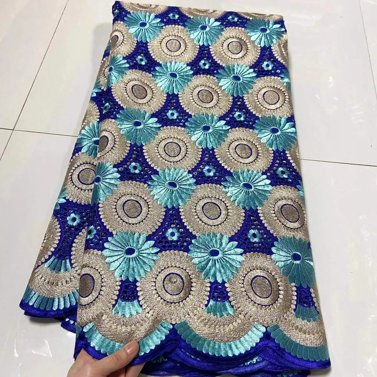 

Африканская кружевная ткань HFX 2022, Высококачественная вышивка, чистая фототкань для платья, швейцарская Кружевная Ткань 5 ярдов H6326