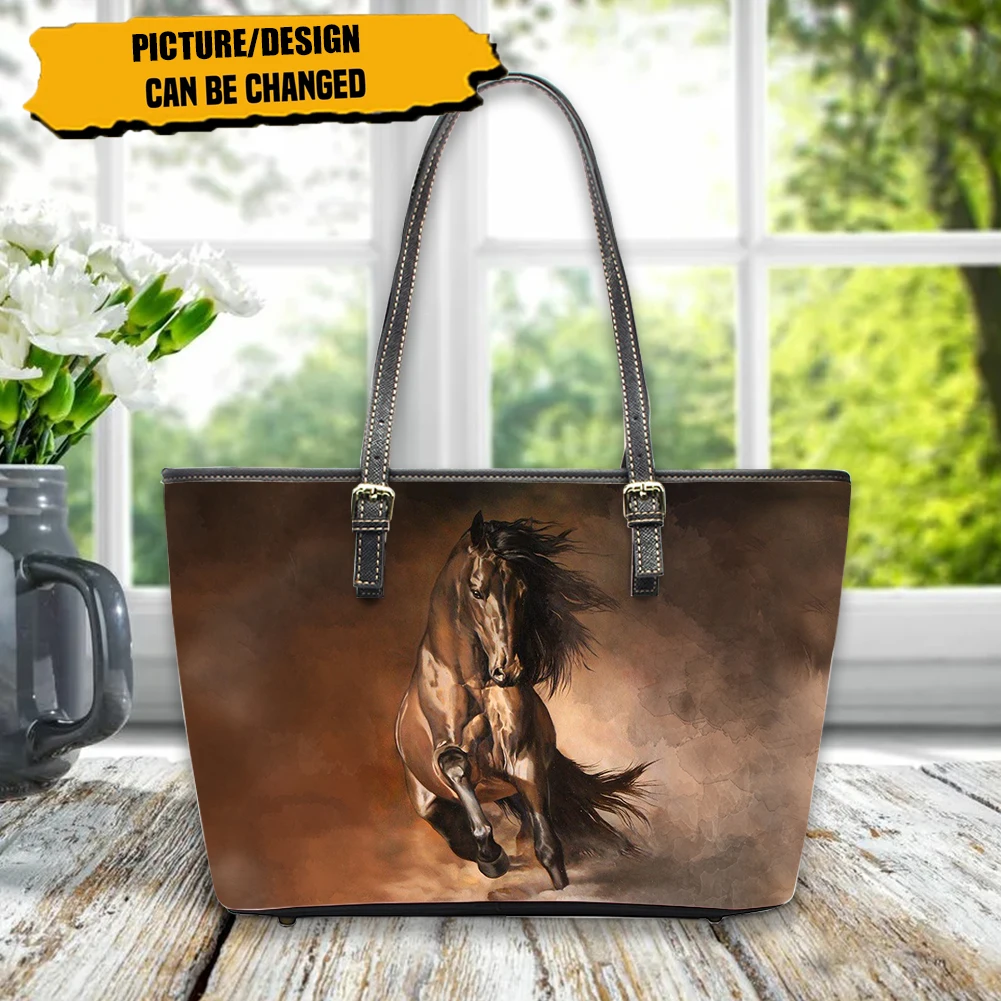 

FORUDESIGNS Running Horse Printing High Quality Top Handle Ladies Travel Bags Bolso Mujer Vintage Casual Ladies Vacation Bag