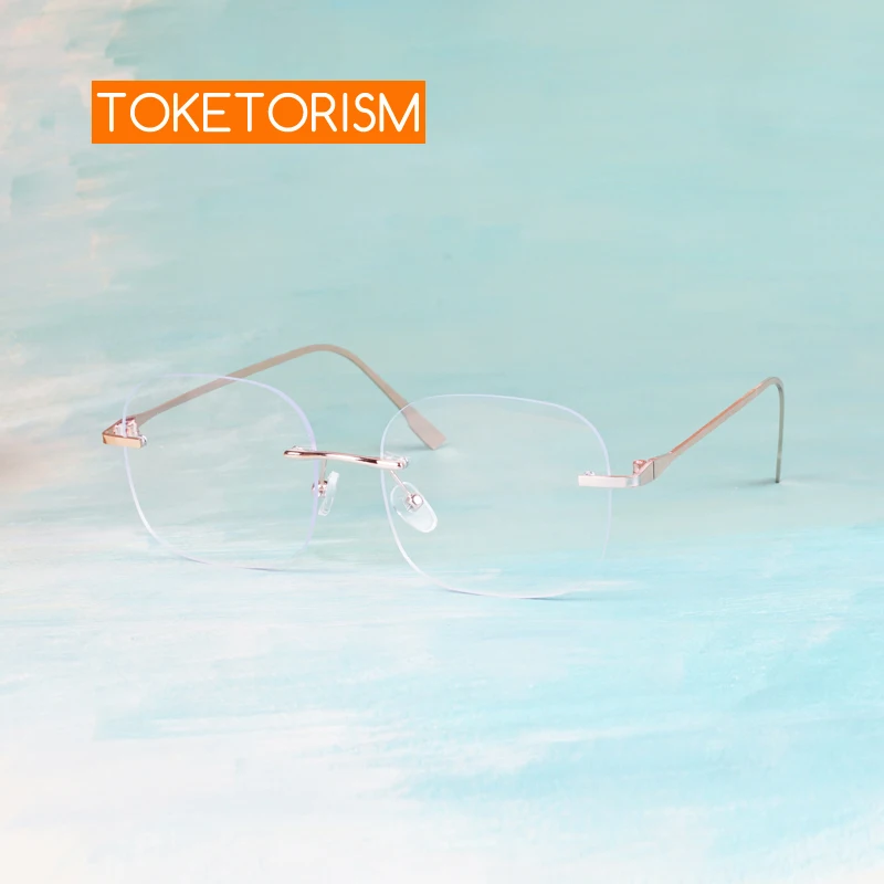 

Модная оправа для очков Toketorism, женские очки без оправы с защитой от синего цвета для мужчин, оправа для оптических очков, 91299