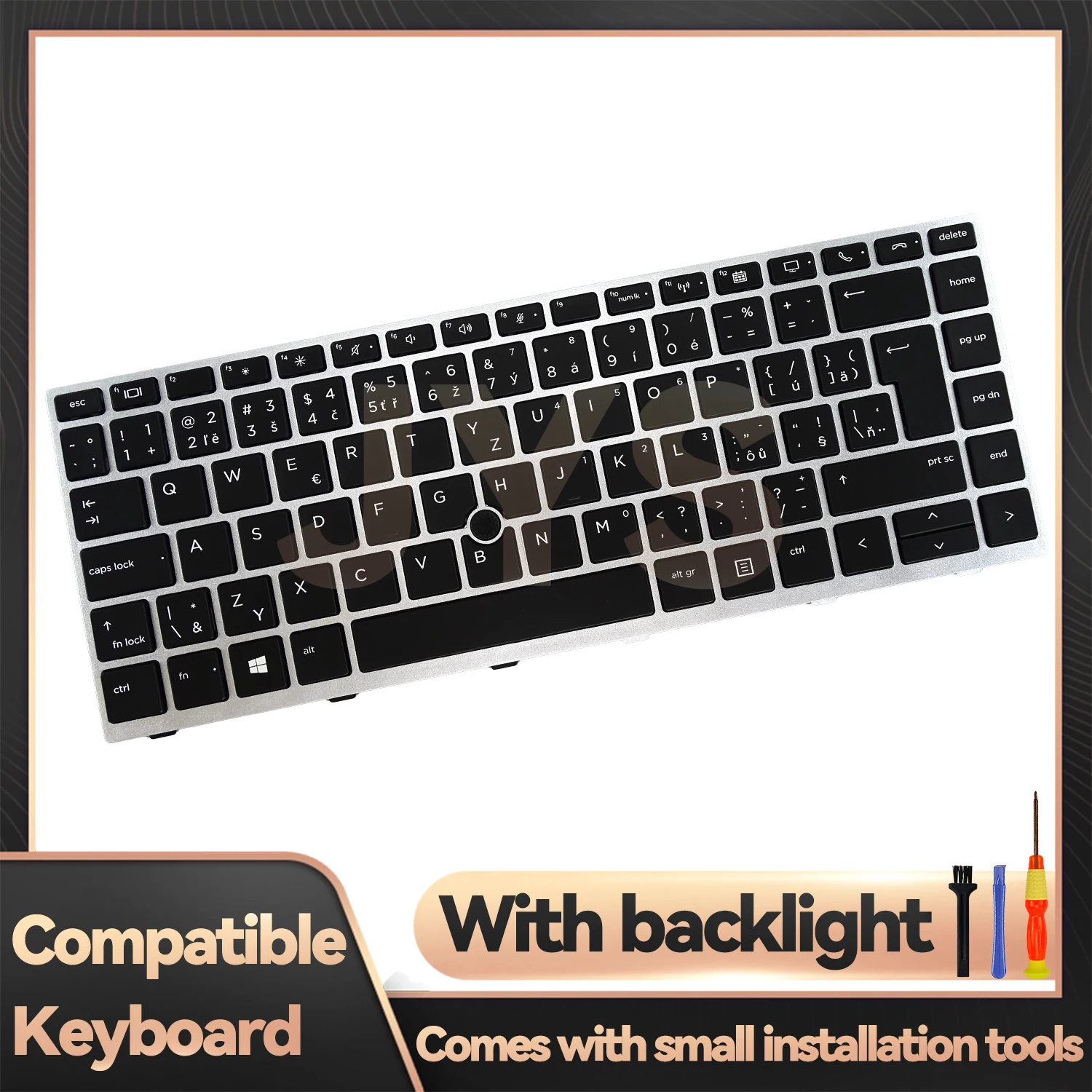 Фото Сменная клавиатура для ноутбука HP EliteBook 840 G5 G6/846 G5/745 G5/645 G6/ZBook 14u G5 G6 с подсветкой, ческая раскладка Словака №5