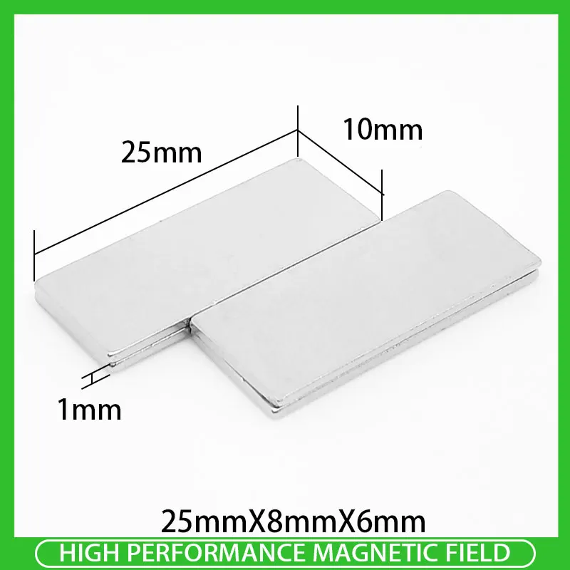 

5~100PCS 25x10x1mm Neodymium Magnet 25mm x 10mm x 1mm N35 NdFeB Block Super Powerful Strong Permanent Magnet