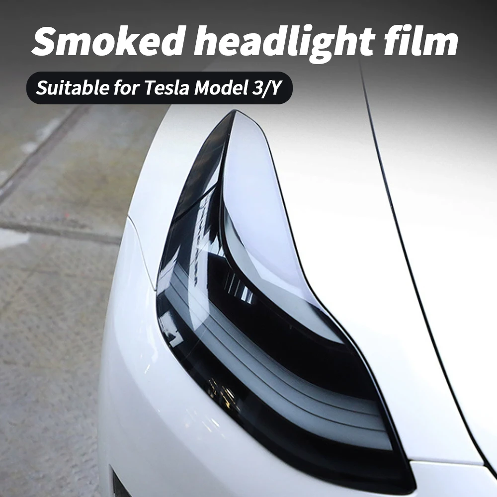 

TPU Smoked Headlight Protective Film For Tesla Model 3/Y 2017-2023 Front Headlamp Car Styling Sticker Foglight Protective Film