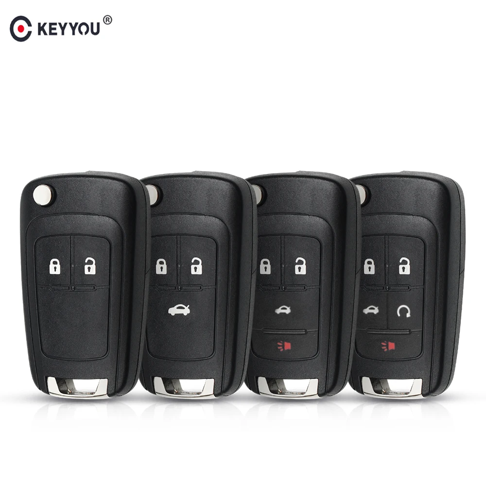 

KEYYOU 20pcs/lot Flip Folding Remote car Key Shell For Chevrolet Cruze Epica Lova Camaro Impala 2 3 4 5 Button HU100 Blade