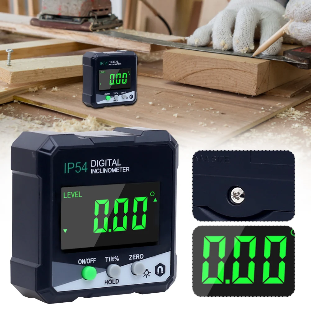 

Digital Angle Finder with Magnetic Base Mini Inclinometer with LCD Backlight Display for Woodworking Construction Machinery