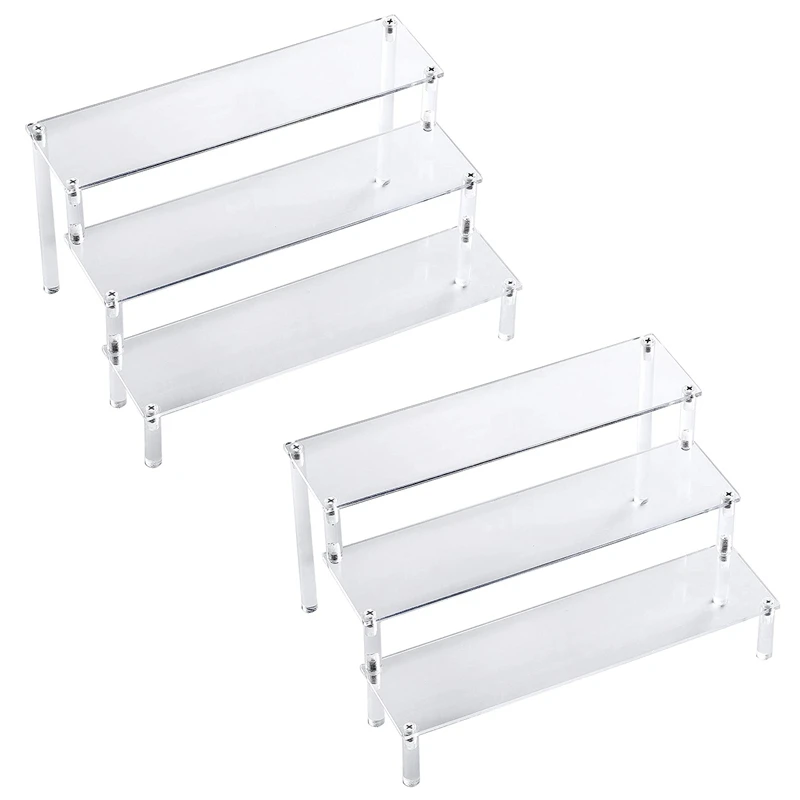 

2X 3-Layer Transparent Acrylic Display Stand Cake Tray Display Stand For Decoration And Storage