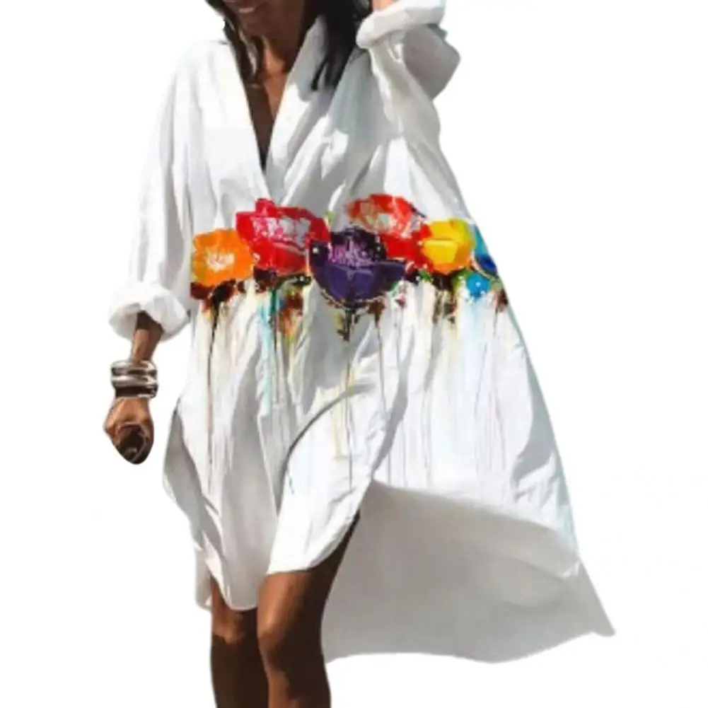 

Dress Terrific Soft Fabric Above Knee Lapel Beach Dress for Dating Women Dress Summer Dress