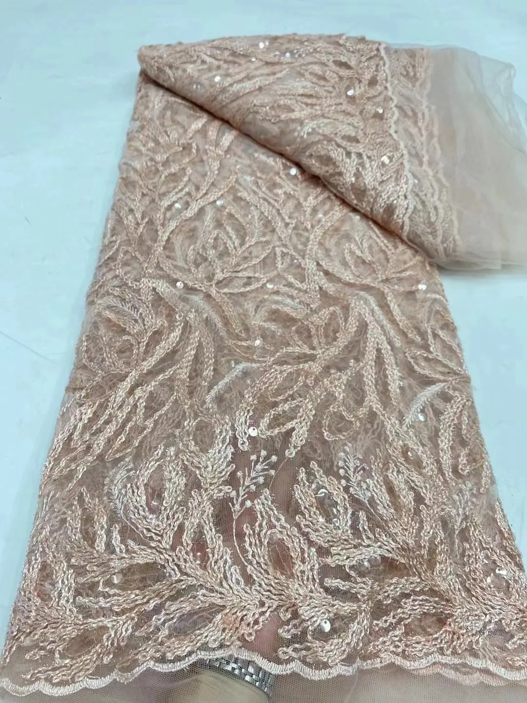 Винная нигерийская вышивка кружева высокого качества французская сетка блестки