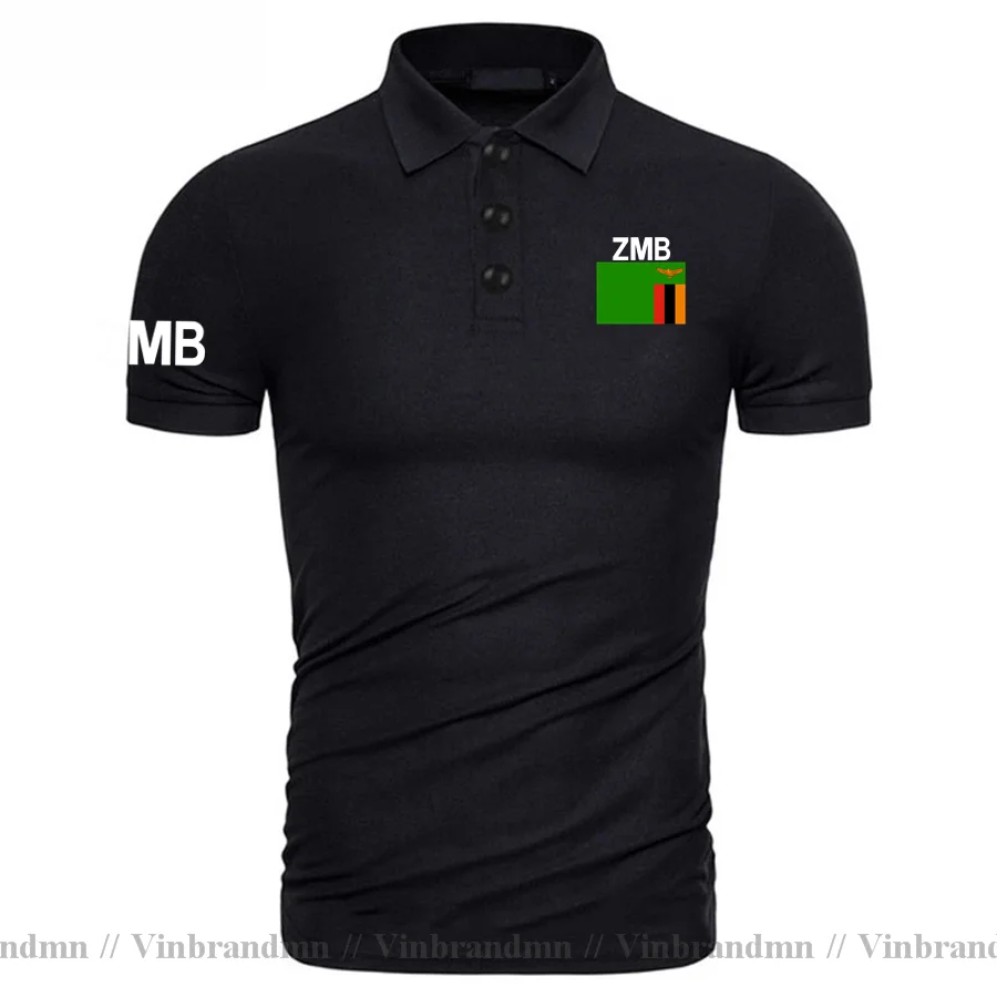 

Рубашка-поло ZMB мужская с короткими рукавами, Классическая брендовая рубашка с принтом Государственного флага Замбии, из чистого хлопка