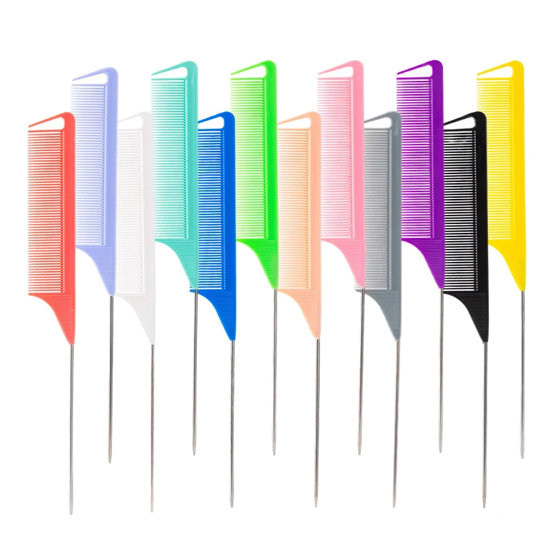 

1pc Steel Needle Pointed Tail Hair Comb Anti-static Hair Dye Brush Professional Barber Comb Salon Hairdresser Hair Styling Tool